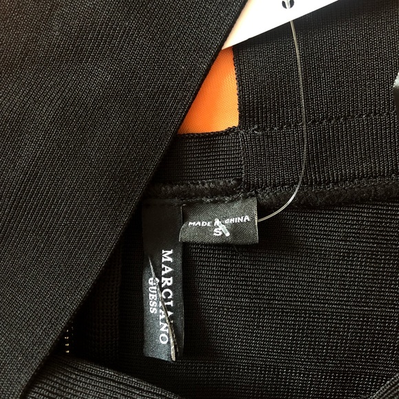 Marciano Black Knit Criss Cross Crop Top - Picture 9 of 12